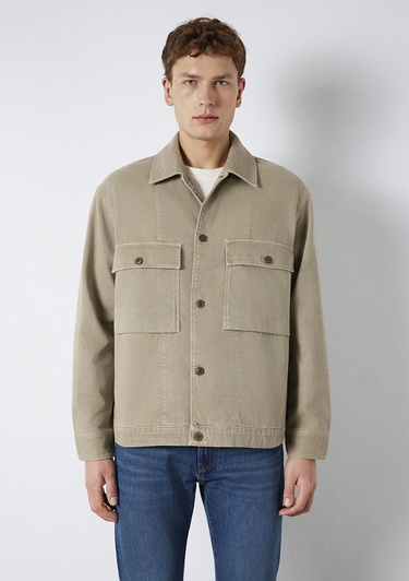  Mavi Kahverengi Gömlek Loose Fit / Bol Rahat Kesim 0211778-70355