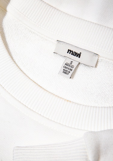  Mavi Mavi Nakışlı Ekru Sweatshirt 1S10366-70057