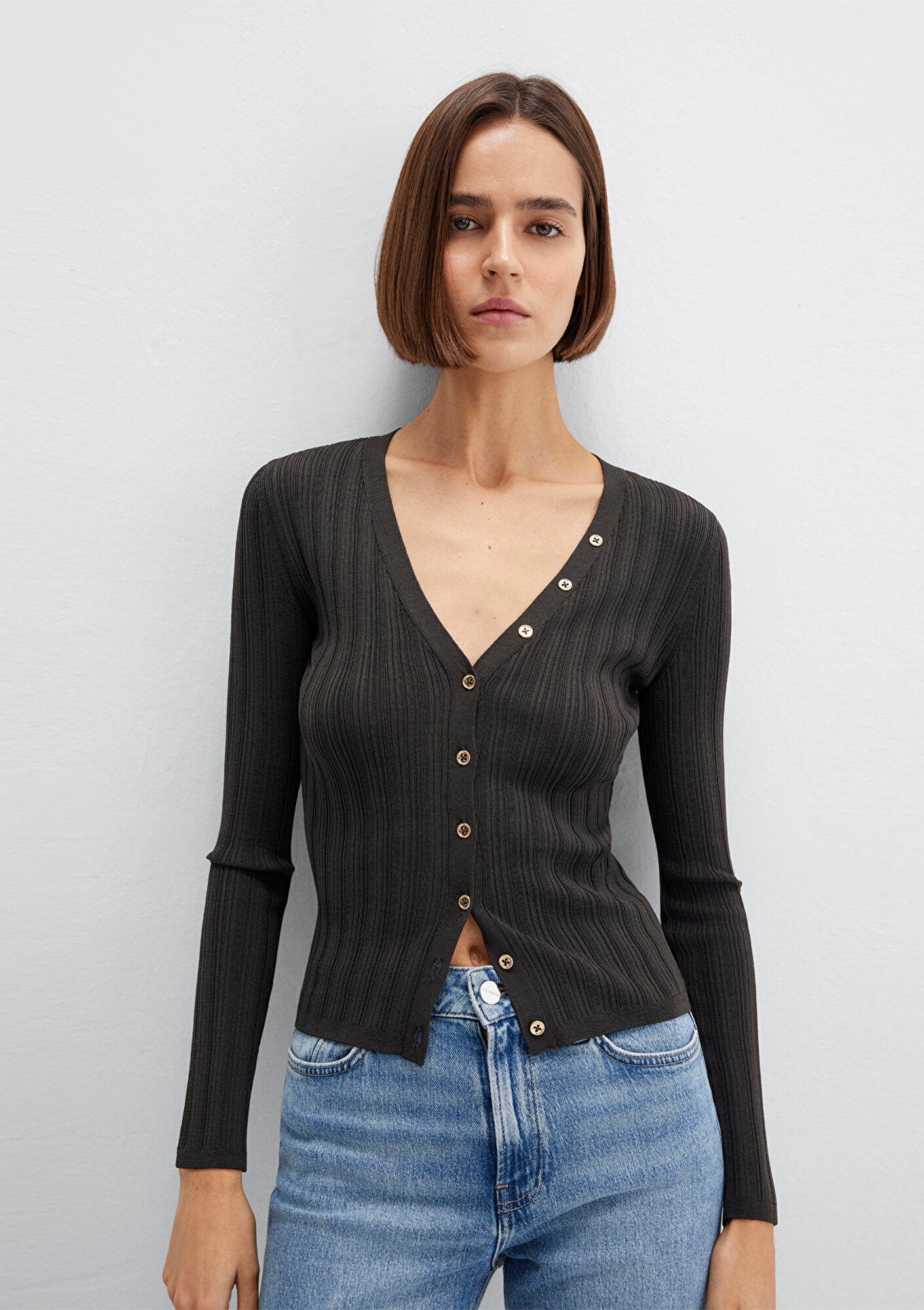 Mavi Antrasit Hırka Fitted / Vücuda Oturan Kesim 1710864-70262