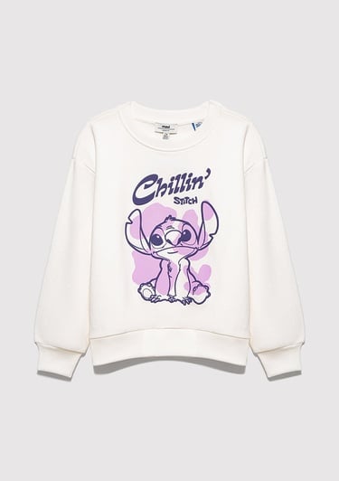  Mavi Stitch Baskılı Ekru Sweatshirt 7S10168-70057