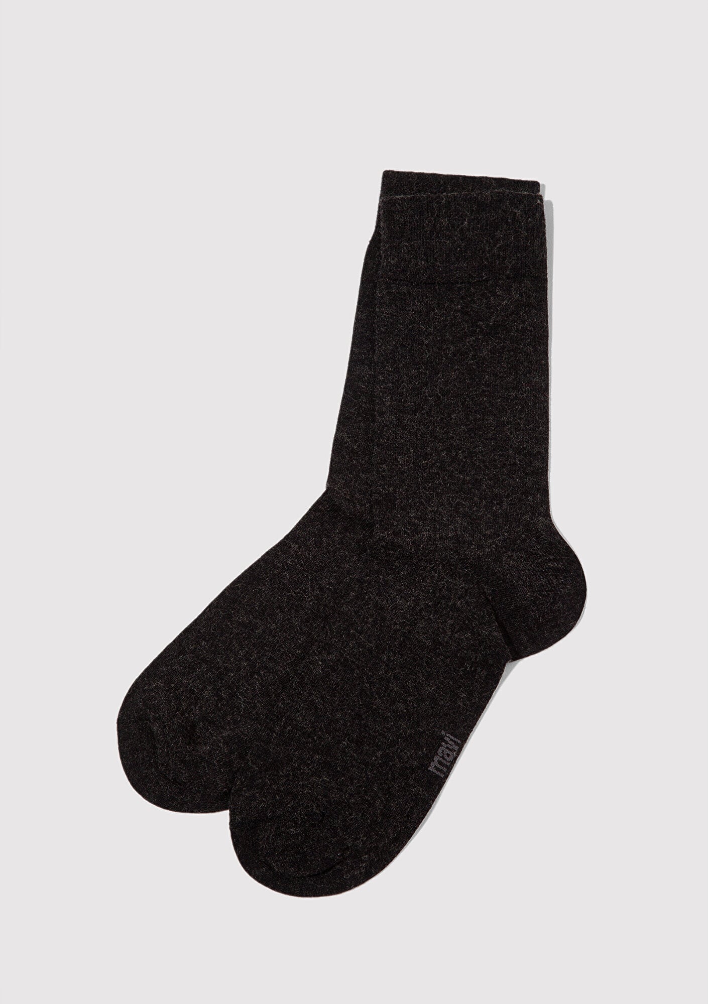 Mavi Yün Karışımlı Gri Soket Çorap 0912199-12685