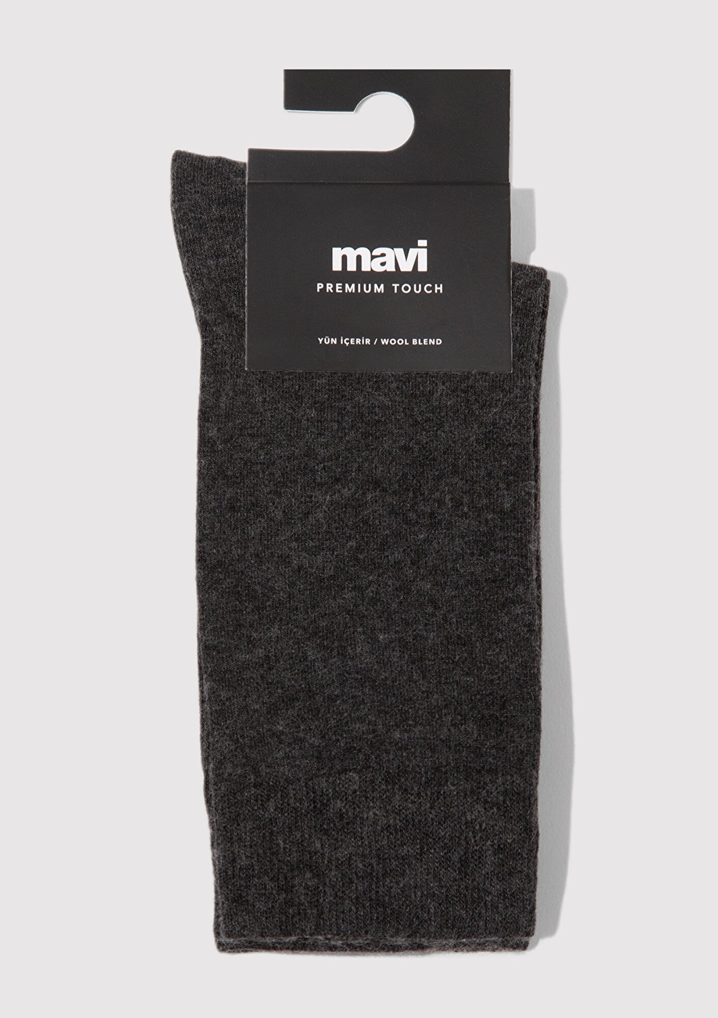 Mavi Yün Karışımlı Gri Soket Çorap 0912199-12685