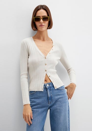  Mavi Ekru Hırka Fitted / Vücuda Oturan Kesim 1710864-80194