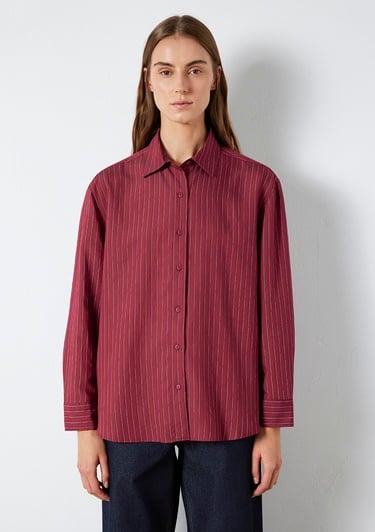  Mavi Çizgili Gömlek Loose Fit / Bol Rahat Kesim 1210683-91379