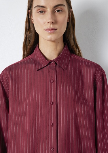  Mavi Çizgili Gömlek Loose Fit / Bol Rahat Kesim 1210683-91379