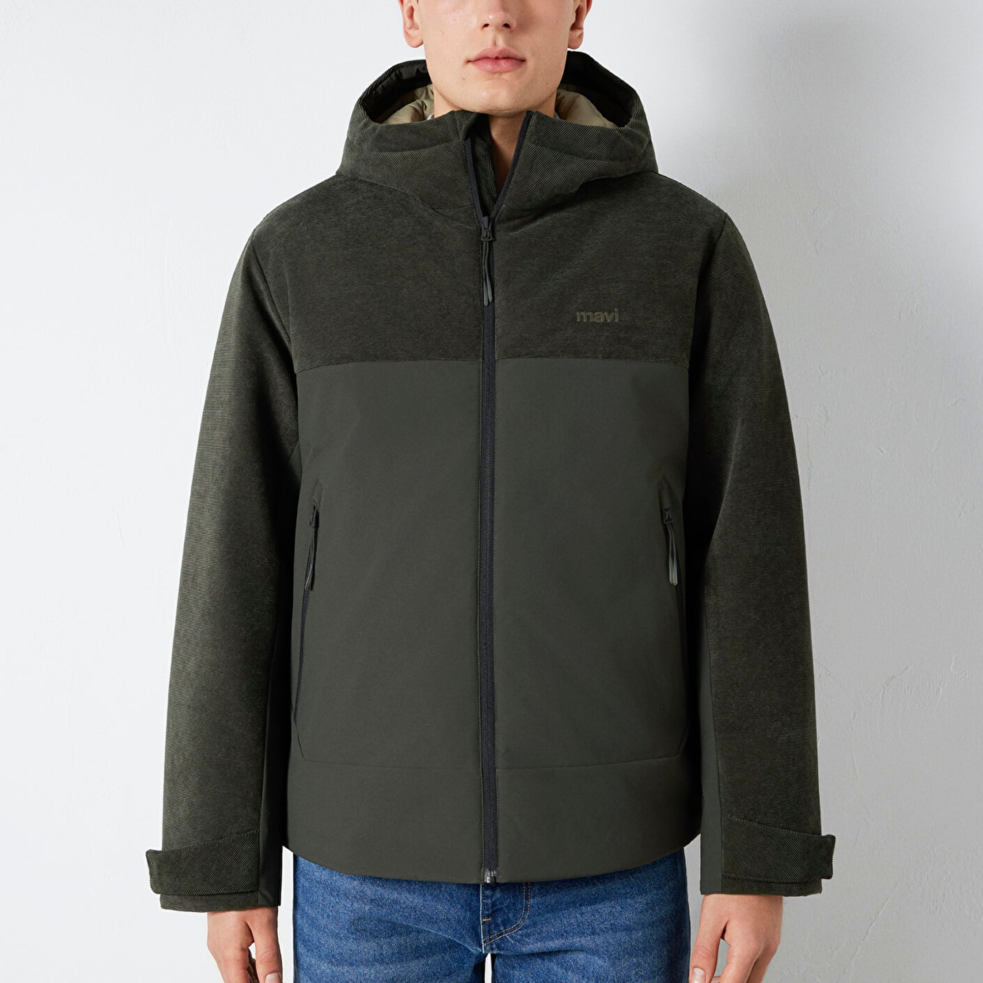 Mavi Kapüşonlu Haki Ceket Regular Fit / Normal Kesim 0110772-71553