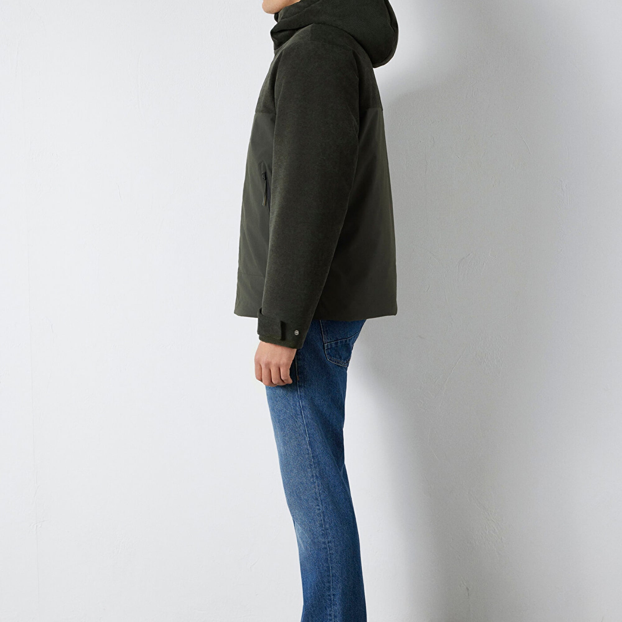 Mavi Kapüşonlu Haki Ceket Regular Fit / Normal Kesim 0110772-71553