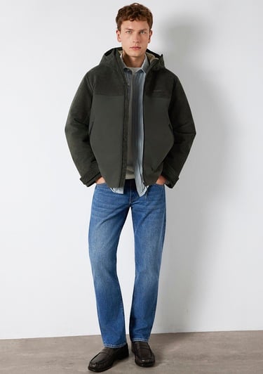  Mavi Kapüşonlu Haki Ceket Regular Fit / Normal Kesim 0110772-71553