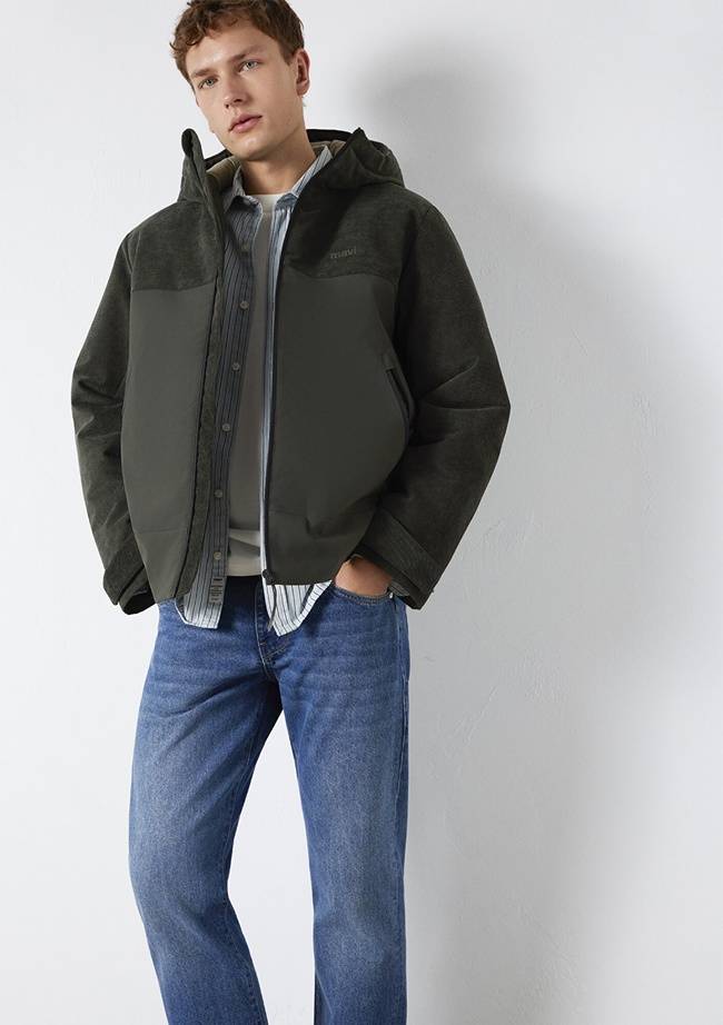  Mavi Kapüşonlu Haki Ceket Regular Fit / Normal Kesim 0110772-71553