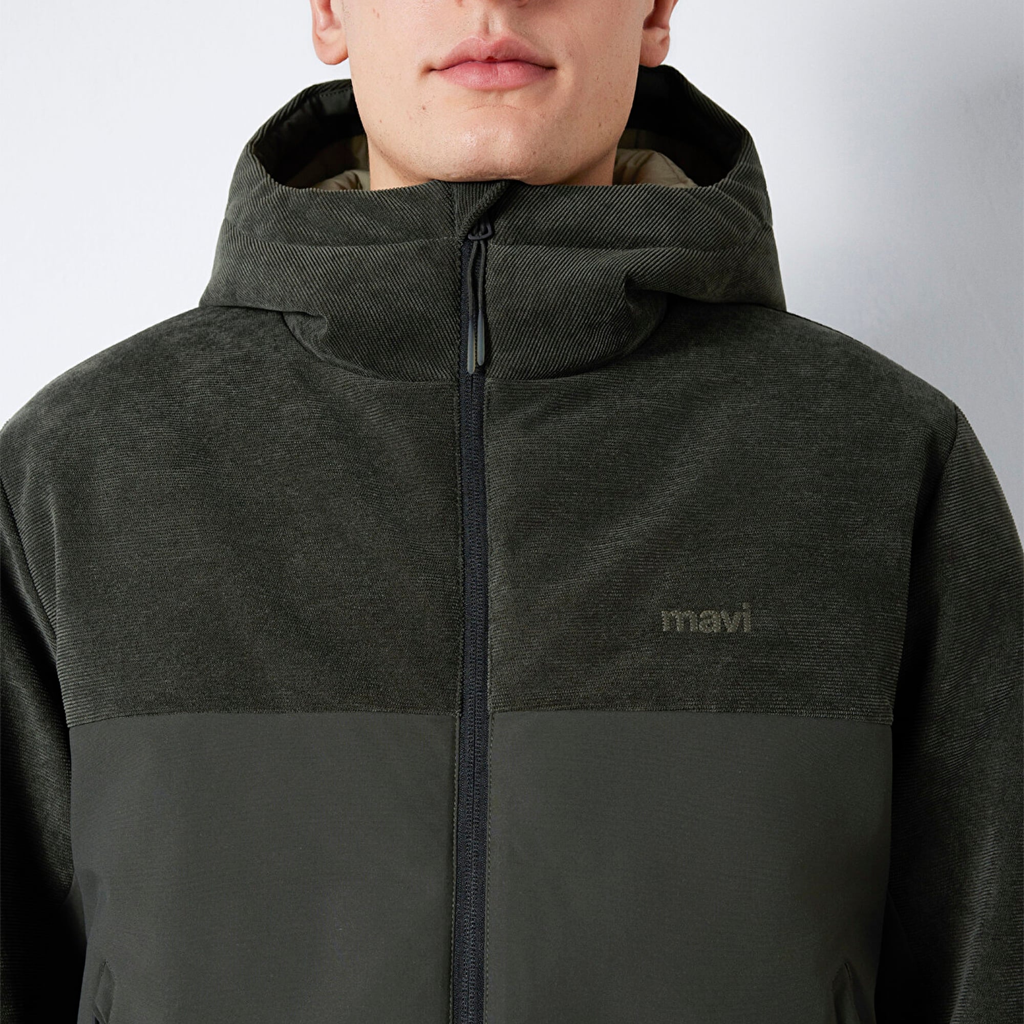 Mavi Kapüşonlu Haki Ceket Regular Fit / Normal Kesim 0110772-71553