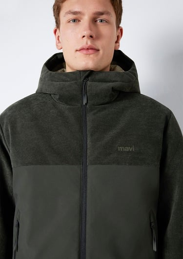  Mavi Kapüşonlu Haki Ceket Regular Fit / Normal Kesim 0110772-71553