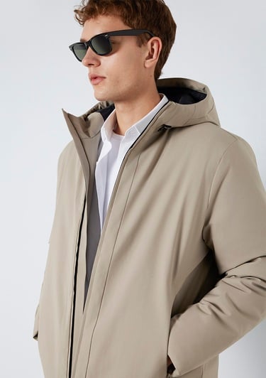  Mavi Kapüşonlu Haki Ceket Loose Fit / Bol Rahat Kesim 0110784-80697