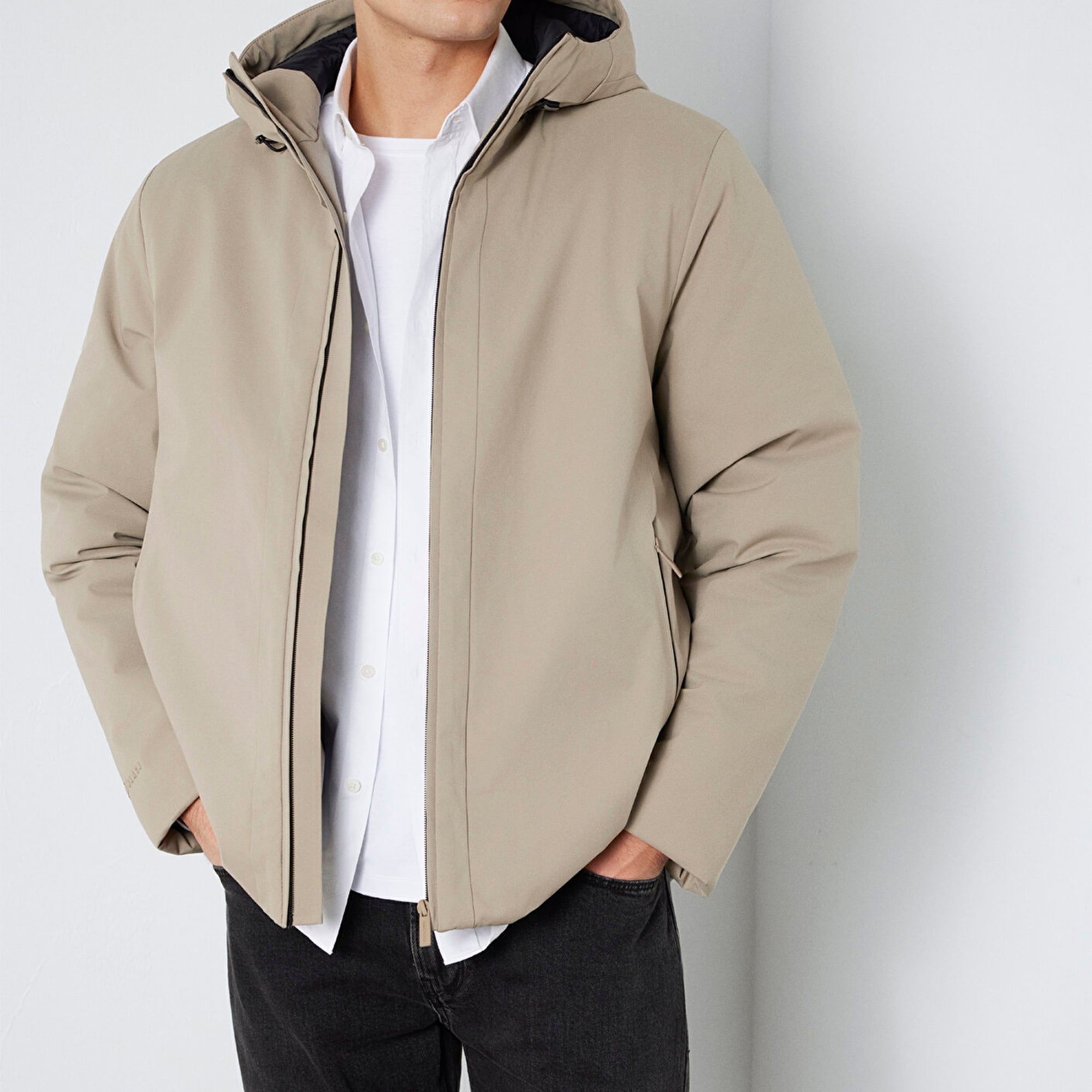 Mavi Kapüşonlu Haki Ceket Loose Fit / Bol Rahat Kesim 0110784-80697