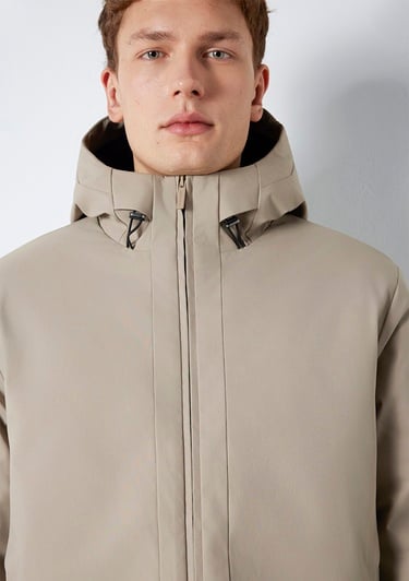  Mavi Kapüşonlu Haki Ceket Loose Fit / Bol Rahat Kesim 0110784-80697