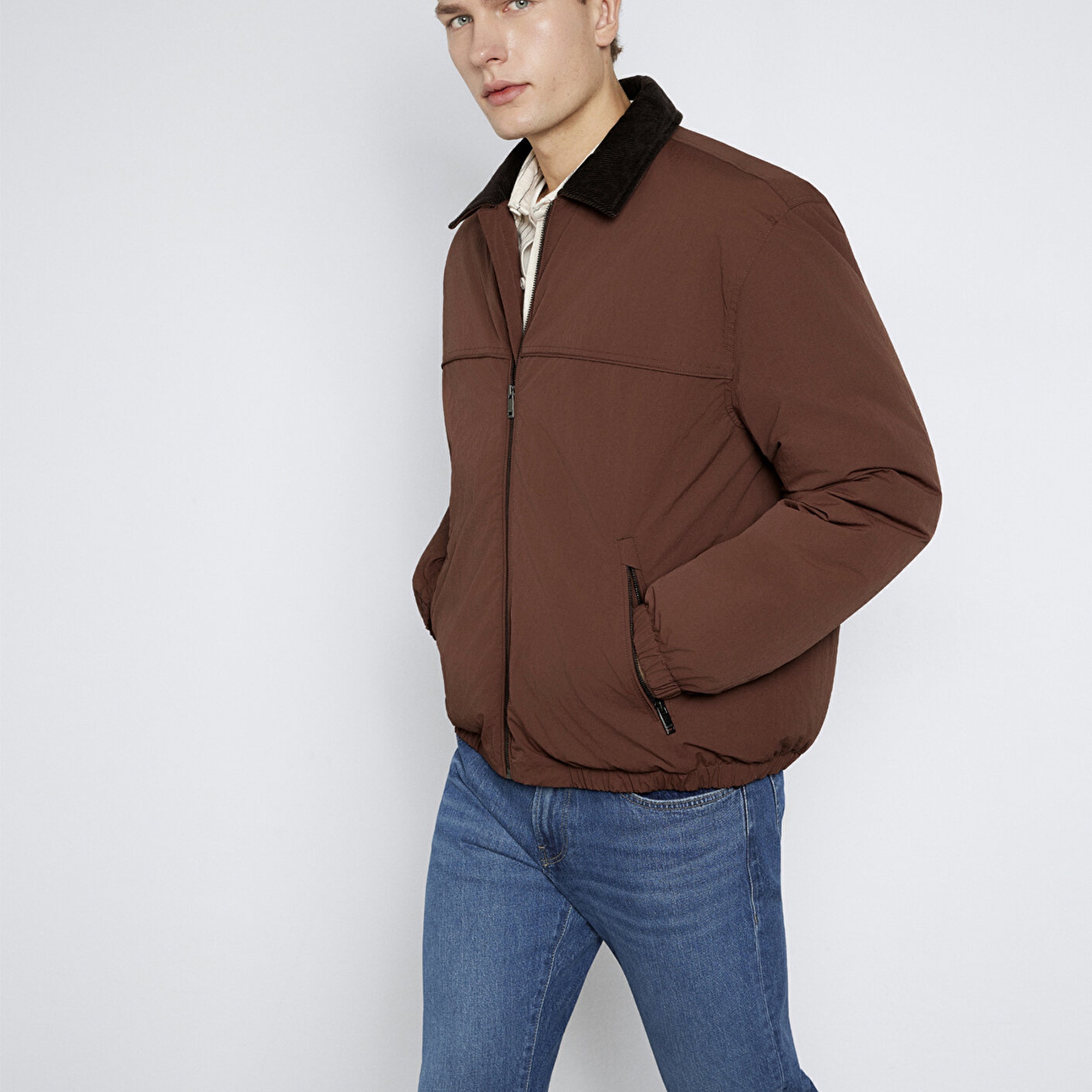 Mavi Kahverengi Ceket Oversize / Geniş Kesim 0110778-91341