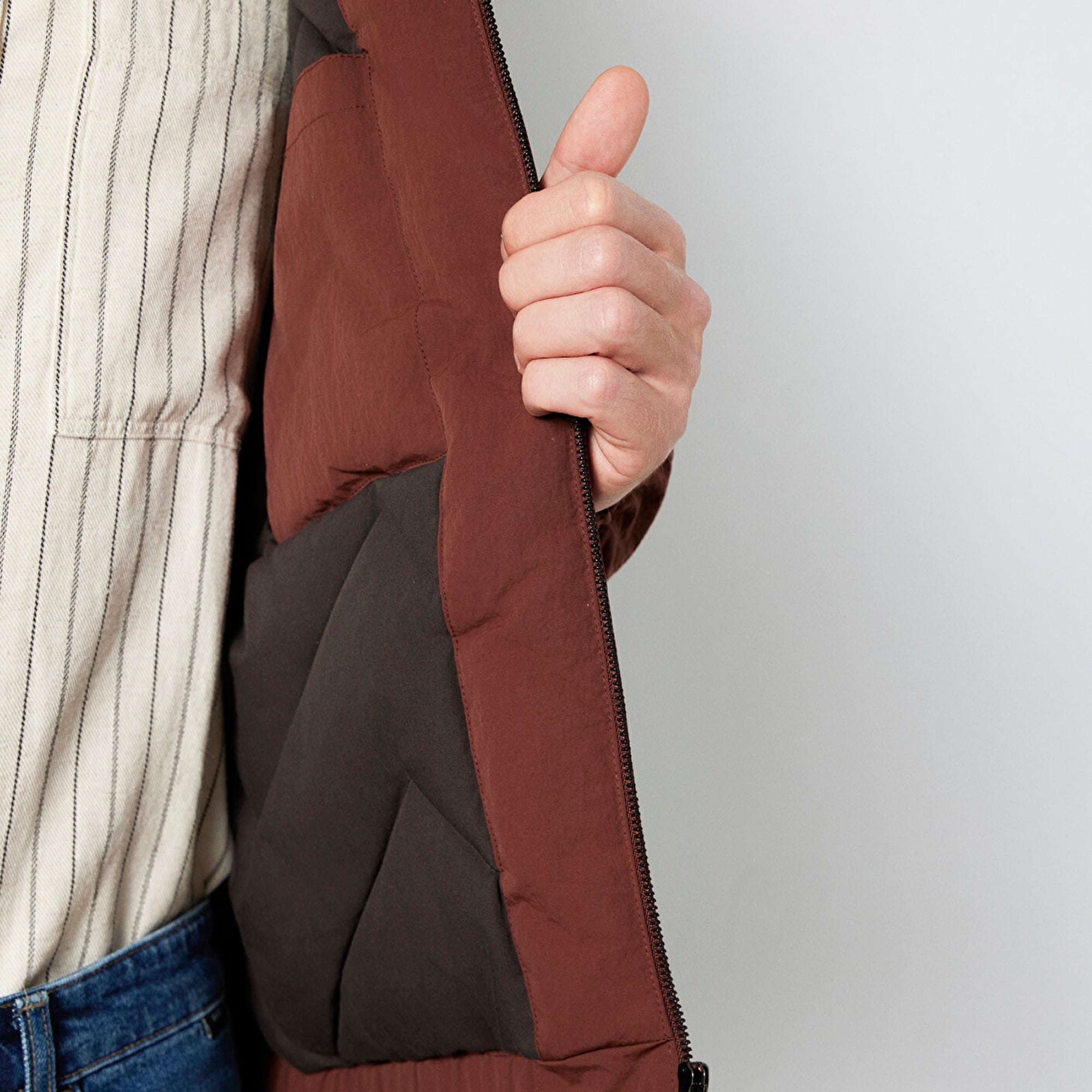 Mavi Kahverengi Ceket Oversize / Geniş Kesim 0110778-91341