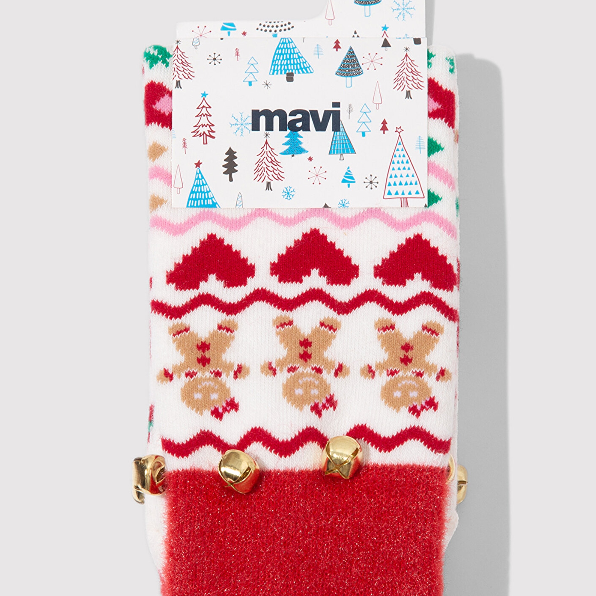 Mavi Yılbaşı Temalı Beyaz Bot Çorabı 1913701-34329