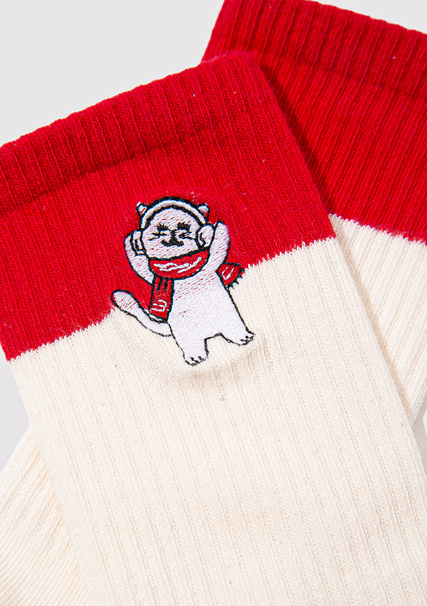 Mavi Yılbaşı Temalı Ekru Bot Çorabı 1913700-34523