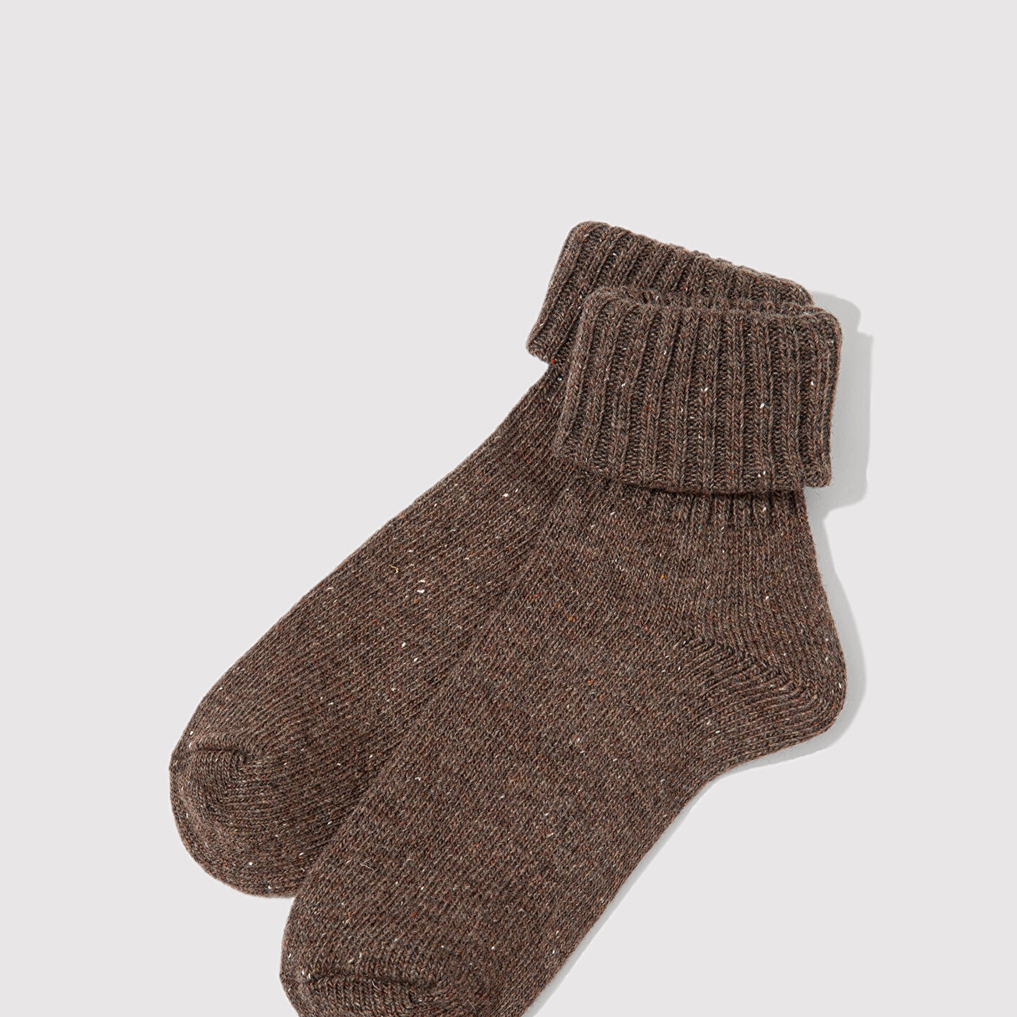 Mavi Yün Karışımlı Kahverengi Bot Çorabı 1913569-29871