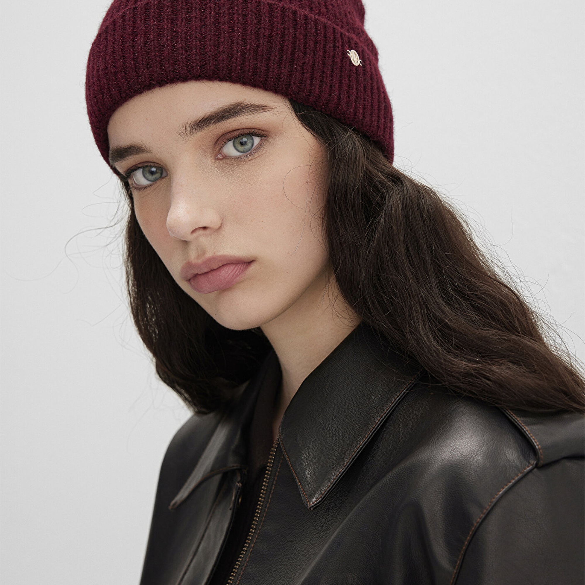 Mavi Yün Karışımlı Bordo Bere 1913608-24862