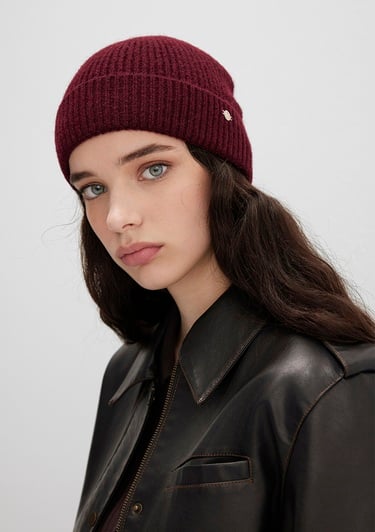  Mavi Yün Karışımlı Bordo Bere 1913608-24862