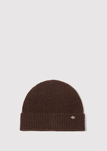  Mavi Yün Karışımlı Kahverengi Bere 1913608-26823