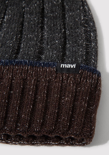  Mavi Yün Karışımlı Gri Bere 0912003-24674