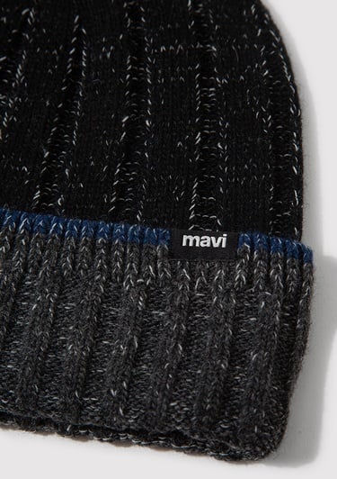  Mavi Yün Karışımlı Siyah Bere 0912003-900