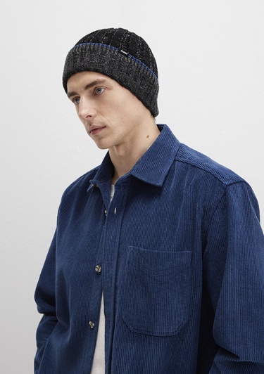  Mavi Yün Karışımlı Siyah Bere 0912003-900