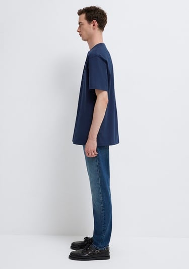  Mavi Mavi Jeans Baskılı Lacivert Tişört Loose Fit / Bol Rahat Kesim 0612733-70497