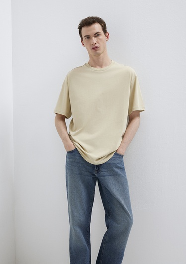  Mavi 3lü Erkek Basic Tişört Loose Fit / Bol Rahat Kesim 0612315-70325