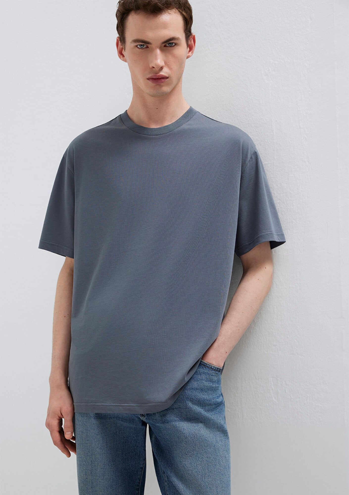 Mavi 3lü Erkek Basic Tişört Loose Fit / Bol Rahat Kesim 0612315-70325