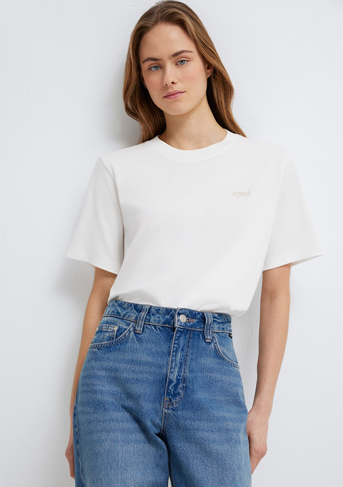 Mavi Mavi Jeans Baskılı Ekru Tişört Regular Fit / Normal Kesim 1613804-80194