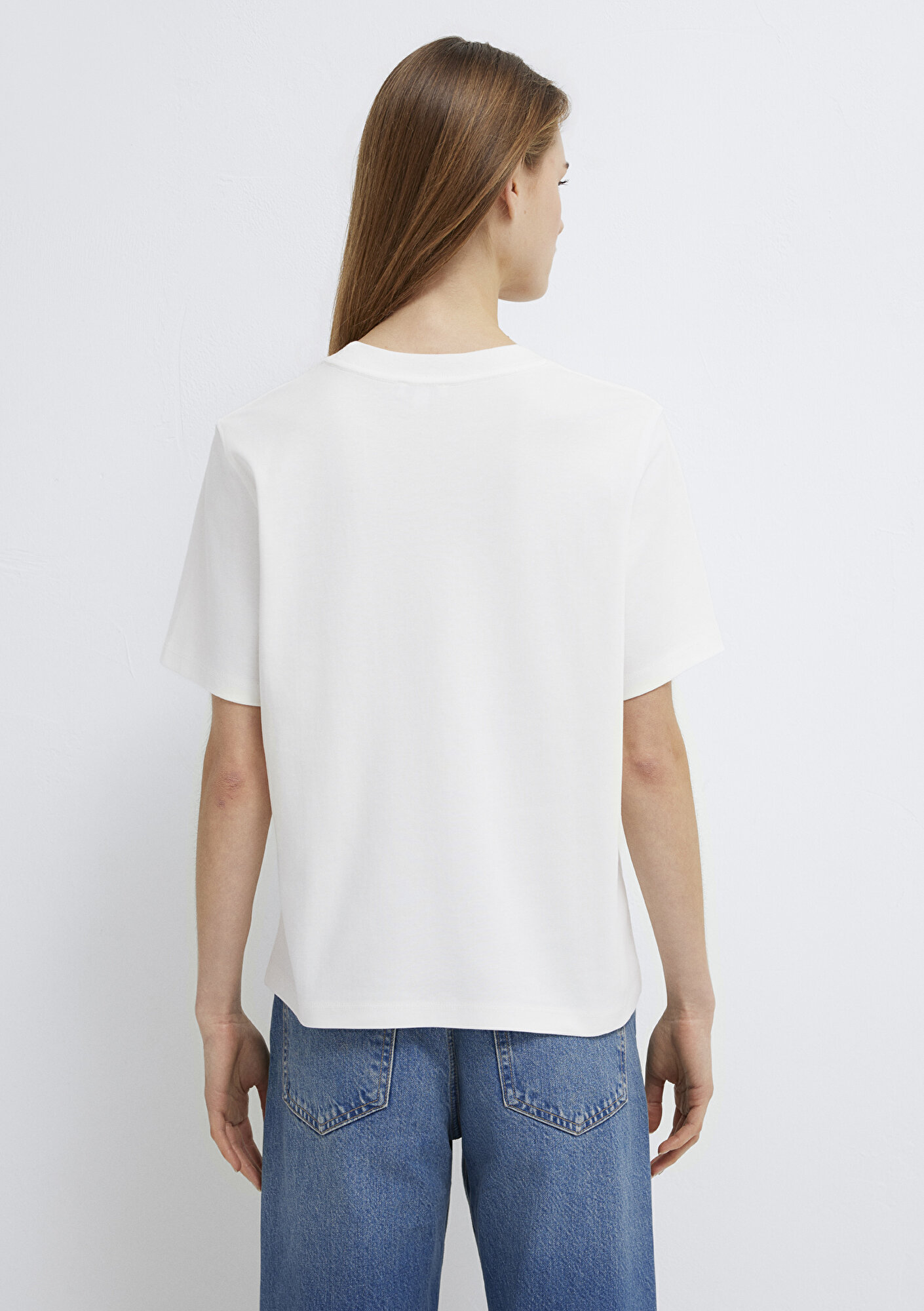  Mavi Mavi Jeans Baskılı Ekru Tişört Regular Fit / Normal Kesim 1613804-80194