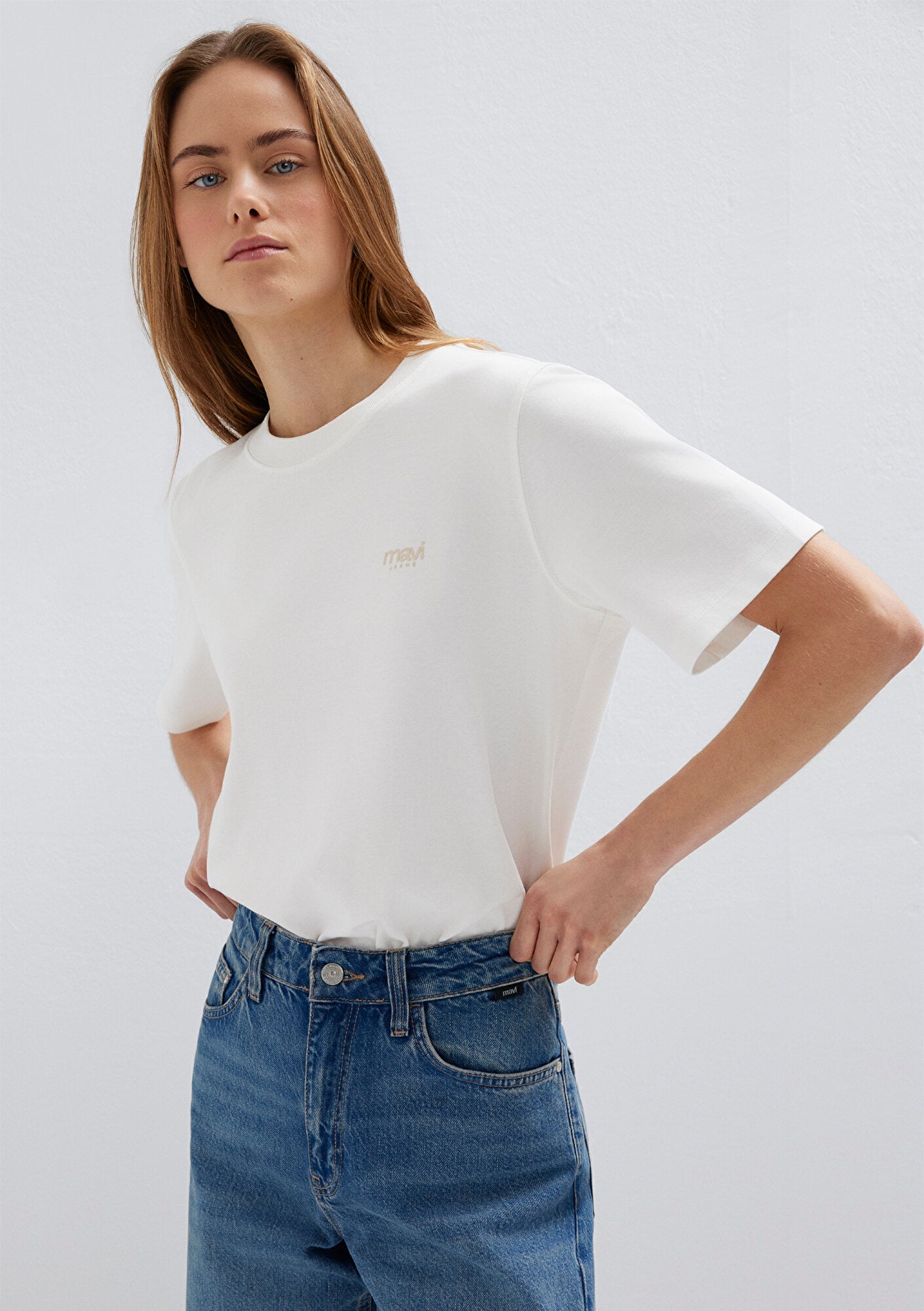 Mavi Mavi Jeans Baskılı Ekru Tişört Regular Fit / Normal Kesim 1613804-80194