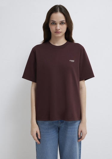  Mavi Mavi Jeans Baskılı Bordo Tişört Regular Fit / Normal Kesim 1613804-70223