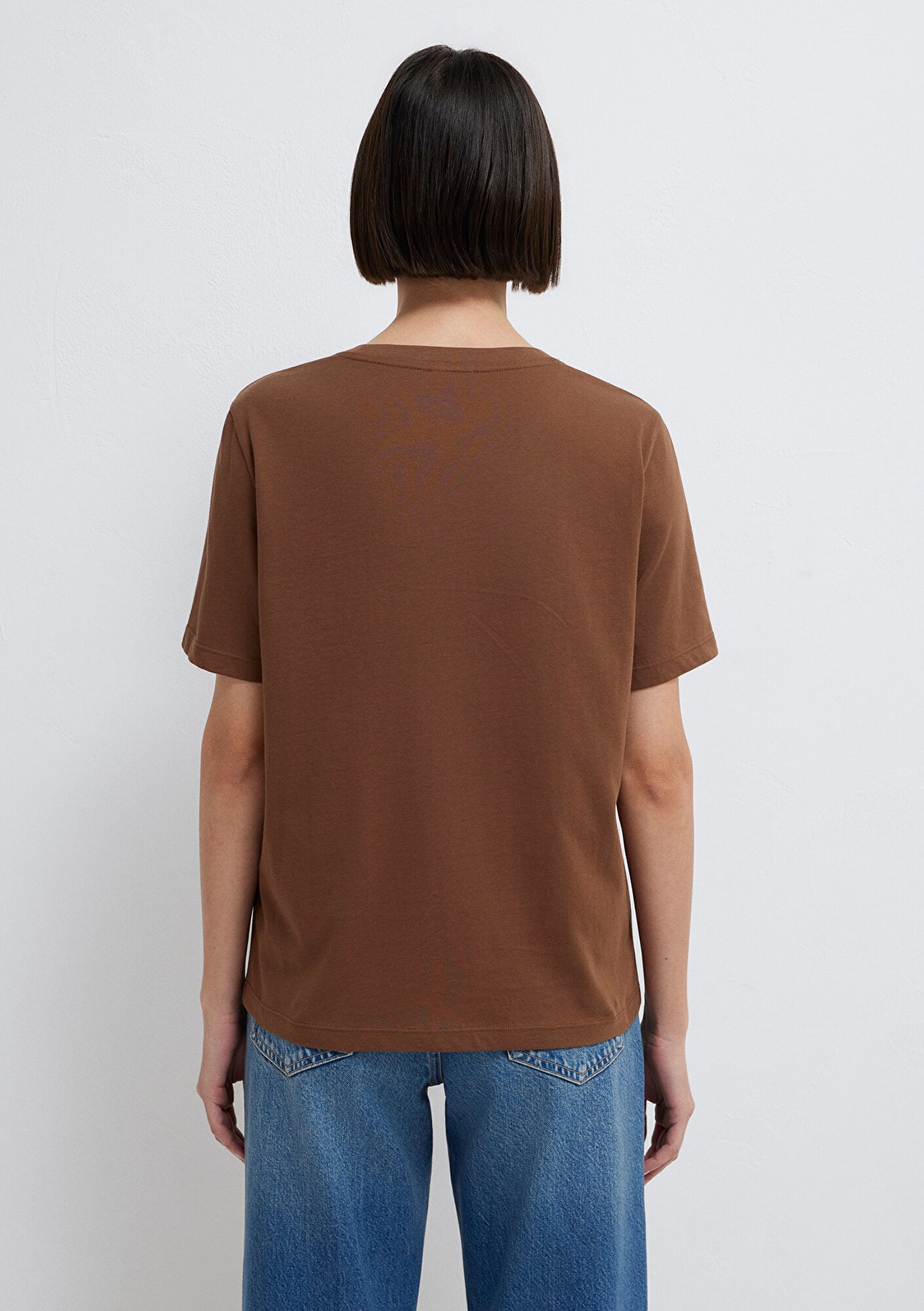 Mavi Mavi Logo Baskılı Kahverengi Tişört Regular Fit / Normal Kesim 1611594-70243
