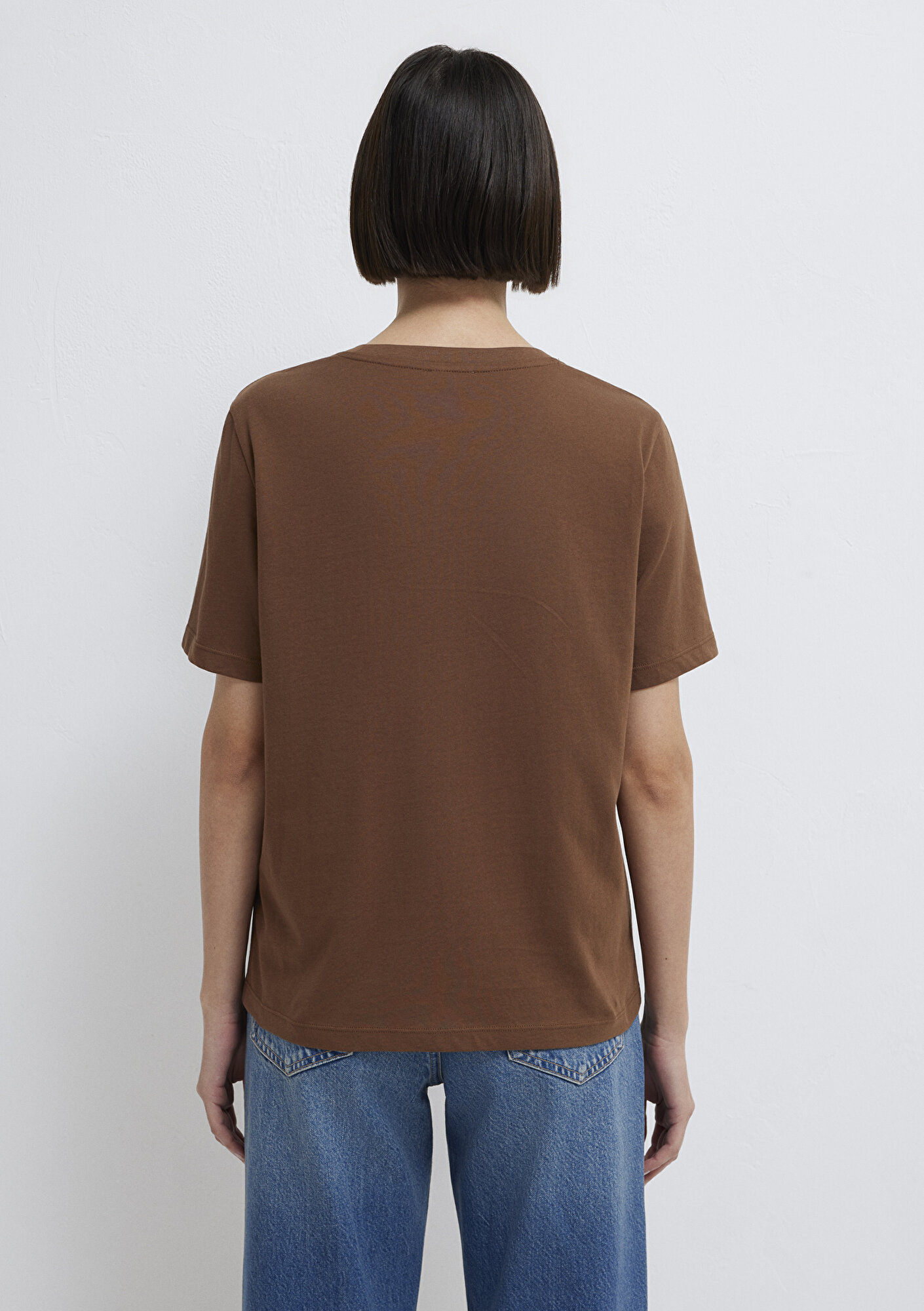  Mavi Mavi Logo Baskılı Kahverengi Tişört Regular Fit / Normal Kesim 1611594-70243