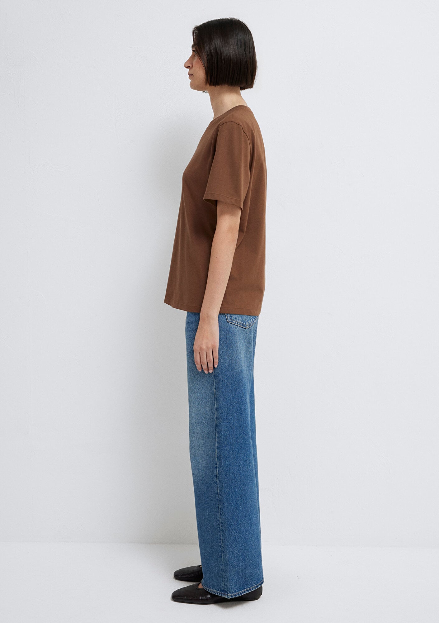 Mavi Mavi Logo Baskılı Kahverengi Tişört Regular Fit / Normal Kesim 1611594-70243