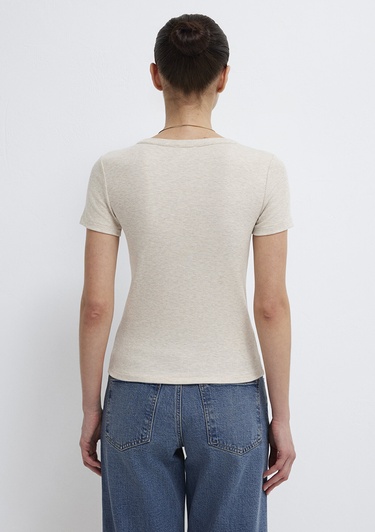  Mavi Bej Basic Tişört Fitted / Vücuda Oturan Kesim 1613806-80084
