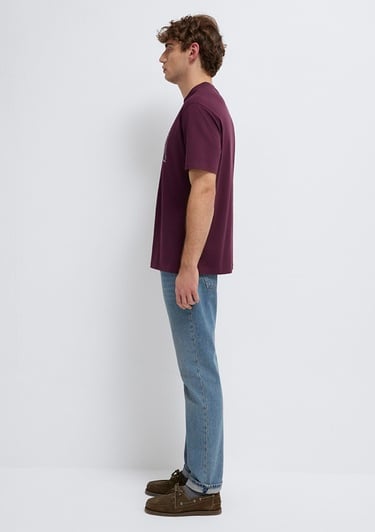  Mavi Mavi Logo Baskılı Mor Tişört Loose Fit / Bol Rahat Kesim 0611711-70434