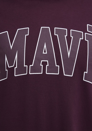  Mavi Mavi Logo Baskılı Mor Tişört Loose Fit / Bol Rahat Kesim 0611711-70434