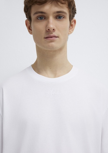  Mavi Mavi Nakışlı Beyaz Tişört Relaxed Fit / Rahat Kesim 0613130-620