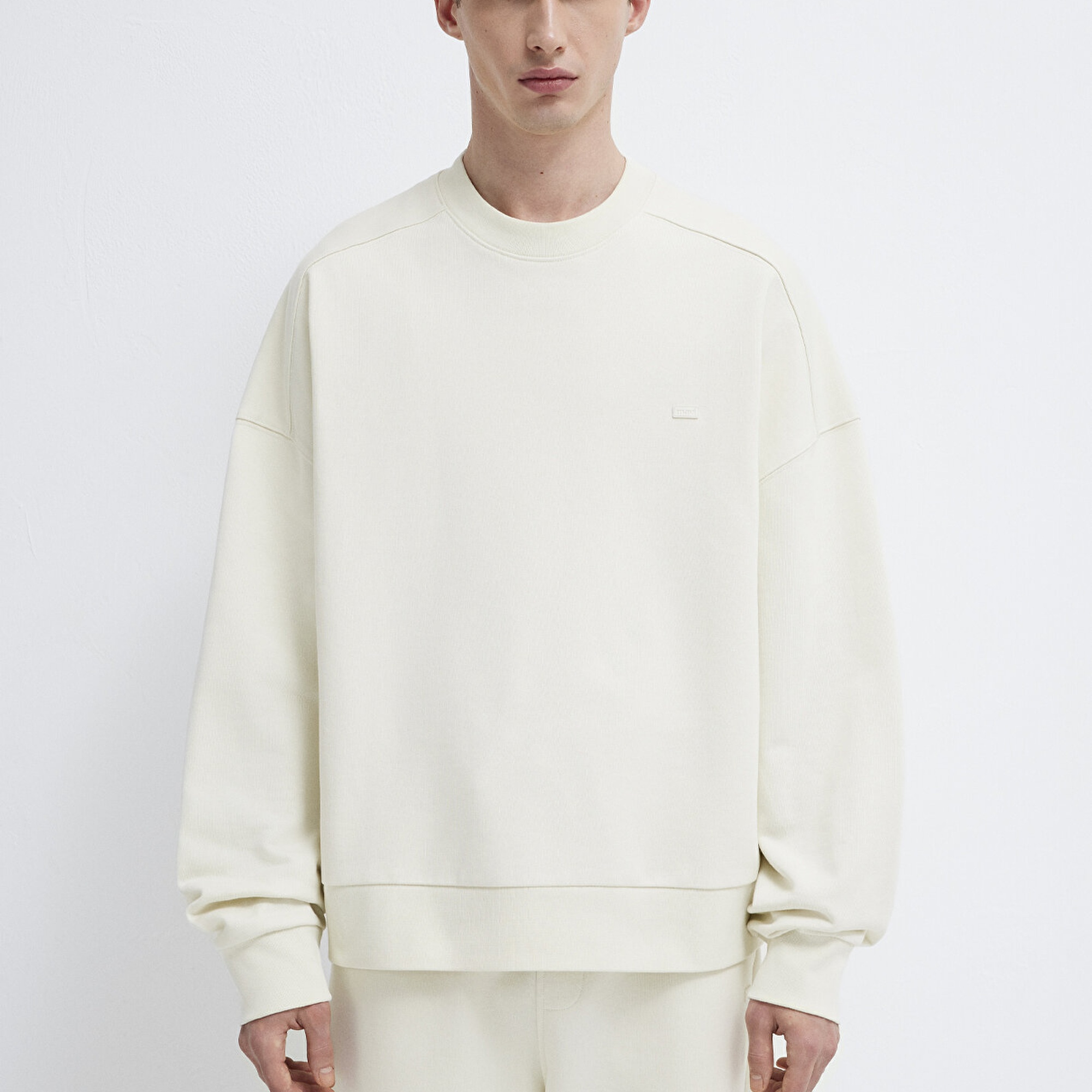 Mavi Bisiklet Yaka Ekru Sweatshirt 0S10550-71610