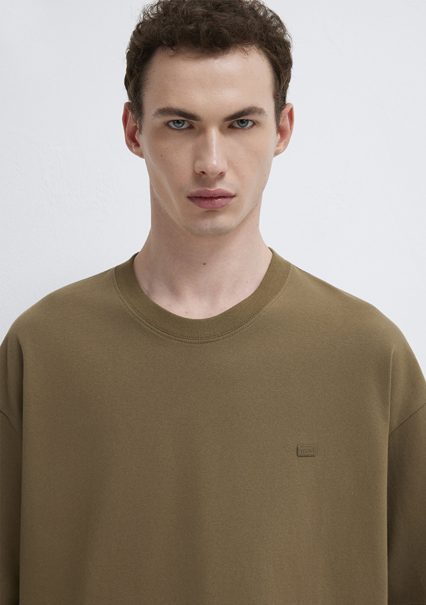 Mavi Yeşil Basic Tişört Oversize / Geniş Kesim 0613188-71564