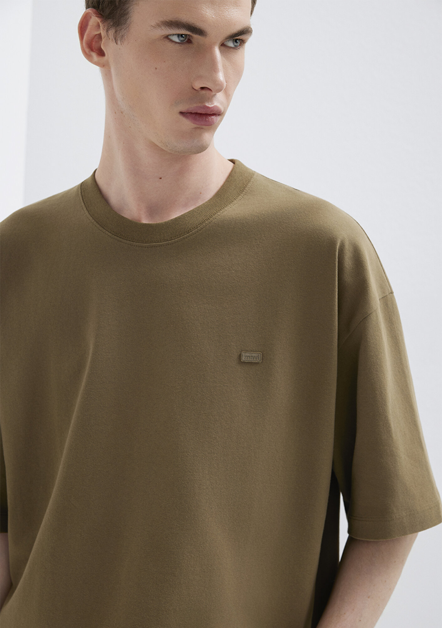 Mavi Yeşil Basic Tişört Oversize / Geniş Kesim 0613188-71564