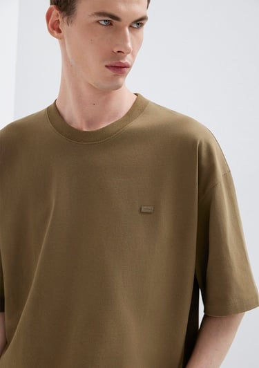  Mavi Yeşil Basic Tişört Oversize / Geniş Kesim 0613188-71564