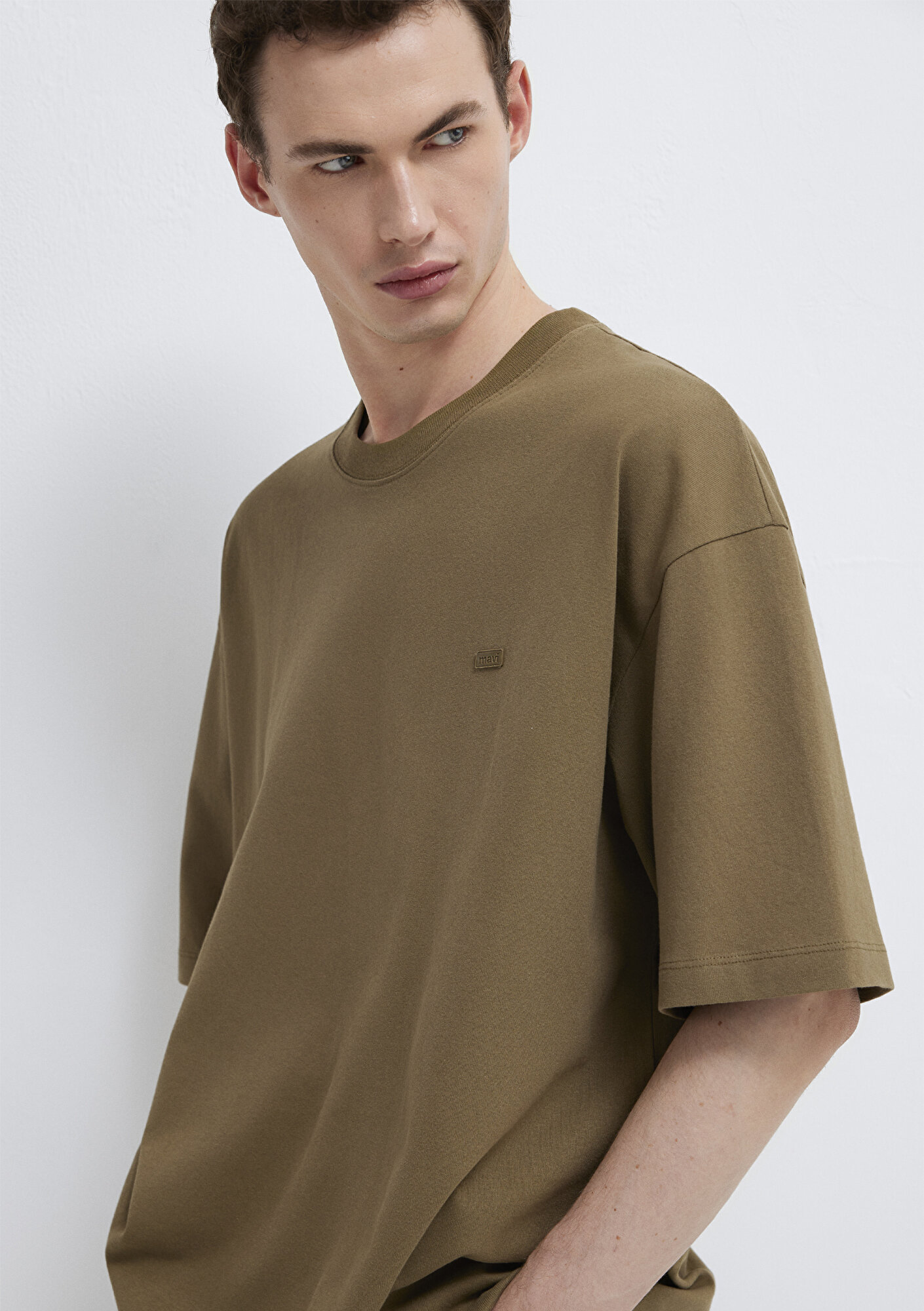 Mavi Yeşil Basic Tişört Oversize / Geniş Kesim 0613188-71564