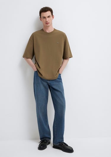  Mavi Yeşil Basic Tişört Oversize / Geniş Kesim 0613188-71564