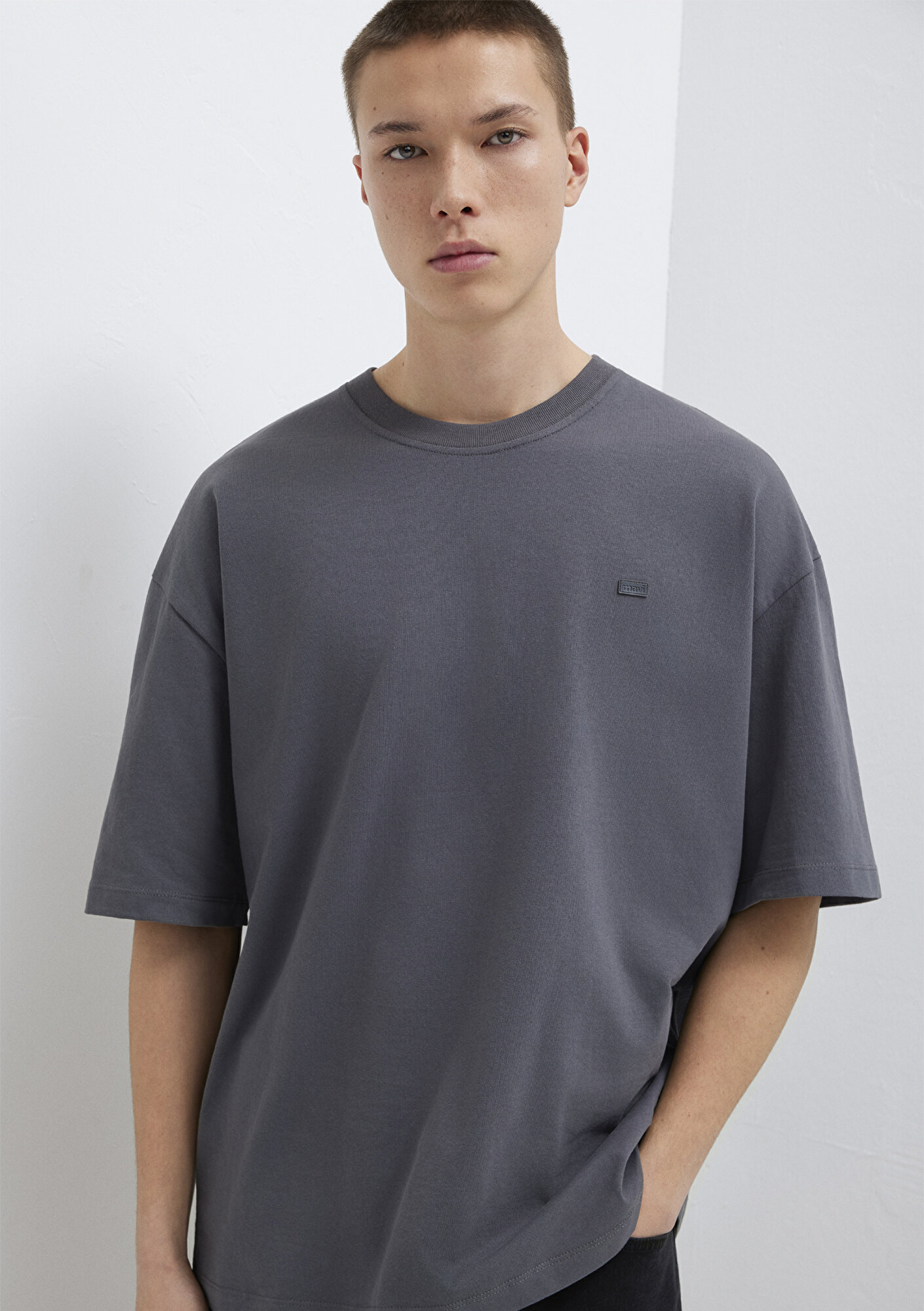 Mavi Gri Basic Tişört Oversize / Geniş Kesim 0613188-80955